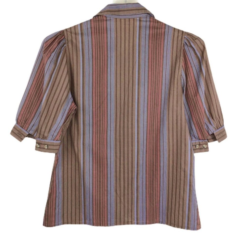 Vintage John Meyer Button Front Shirt Short Sleeve Puffy Sleeve Preppy Size 12 - Picture 4 of 8